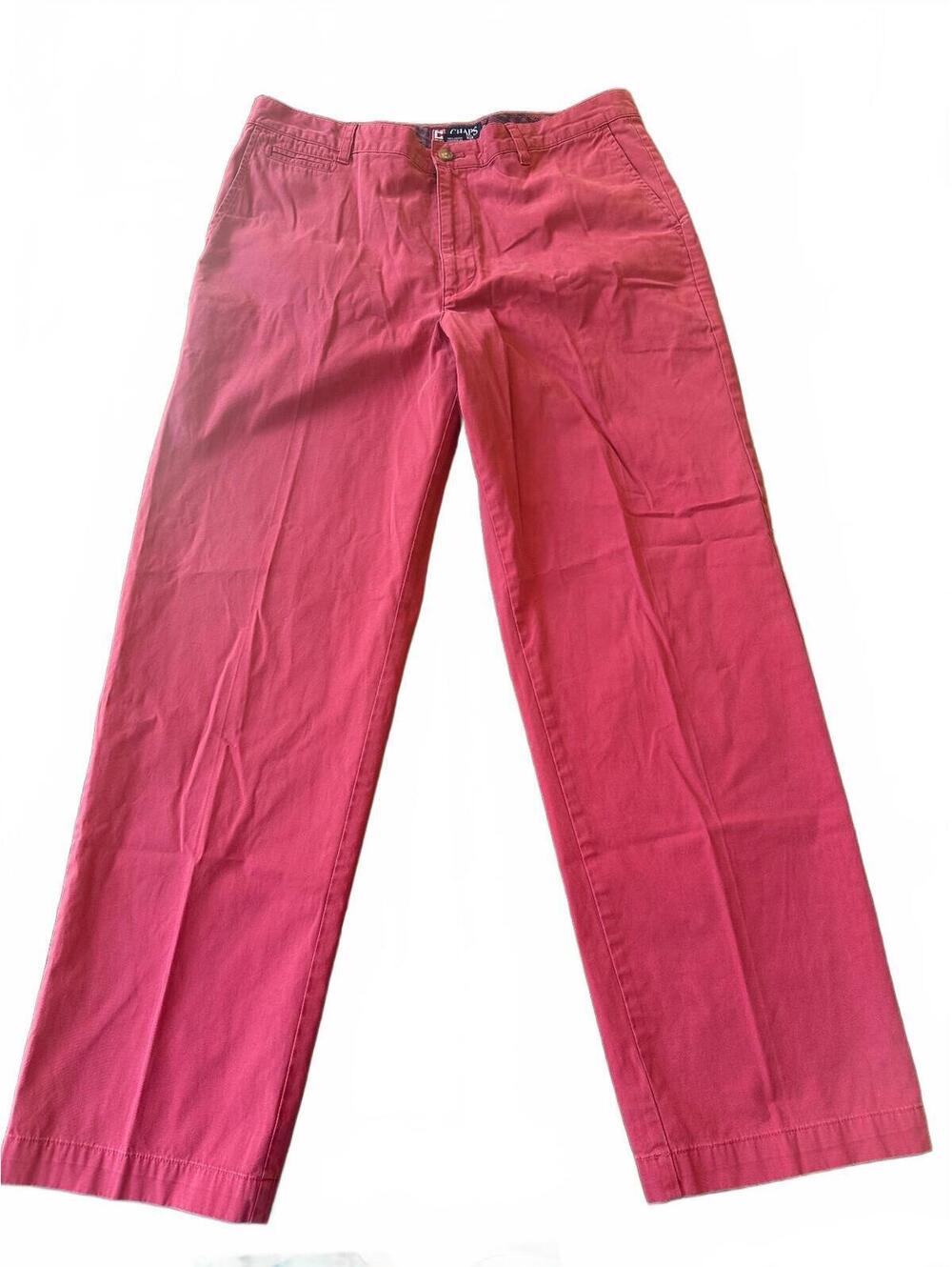 Chaps Men's Nantucket Red Chino Pants 36x32 Cotton